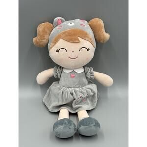 Gloveleya Baby Doll In Kitty Cat Costume Gray & Pink 14 Inch Stuffed Toy Lovey